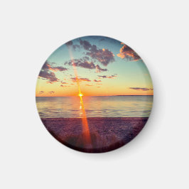 Cape Cod Strand Solnedgång Foto Magnet