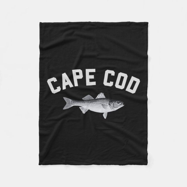 Cape Cod Striper Randig B Kul Fiske Design  Fleecefilt (Framsidan)