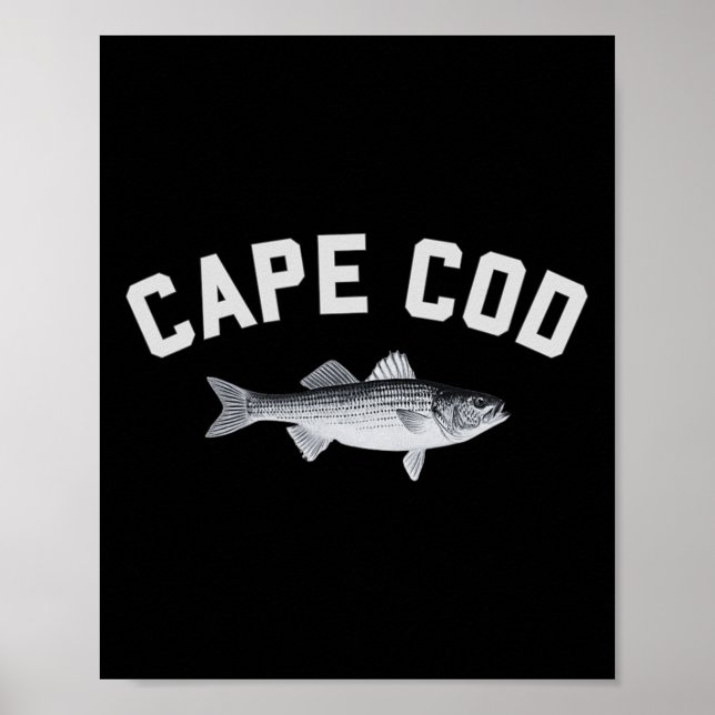 Cape Cod Striper Randig Byss Rolig Fiskedesign  Poster (Framsidan)
