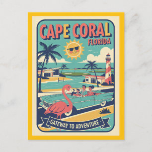 Cape Coral FL Retro 1950-talets Resor Vykort