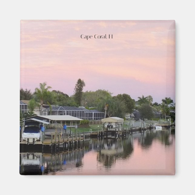Cape Coral, Florida canal Magnet (Framsidan)