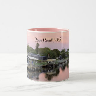 Cape Coral, Florida canal Två-Tonad Mugg