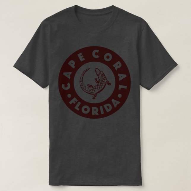 Cape Coral Florida Circle Brown T Shirt (Design framsida)