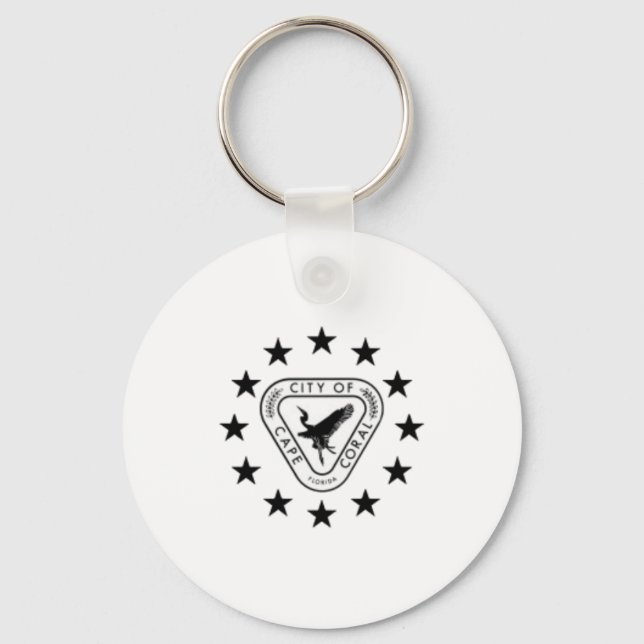 Cape Coral (Florida) City flagga Keychain Nyckelring (Framsida)