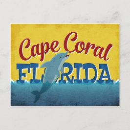Cape Coral Florida Dolphin Retro Vintage resor Vykort