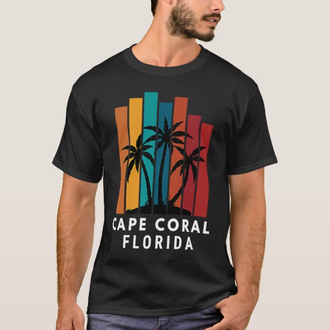 Cape Coral Florida Family Vacation Beach Tropical T Shirt (Framsida)