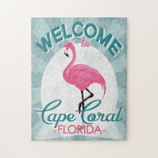 Cape Coral Florida Rosa Flamingo Retro Pussel