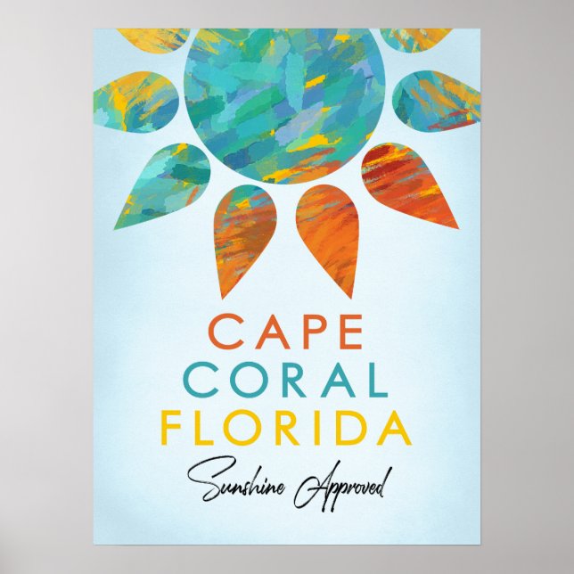 Cape Coral Florida Sunshine Travel Poster (Framsidan)