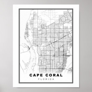 Cape Coral Karta Poster