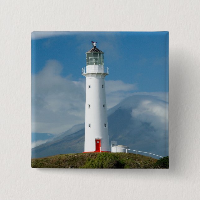 Cape Egmont Lighthouse och Mt Taranaki/Mt Knapp (Framsida)
