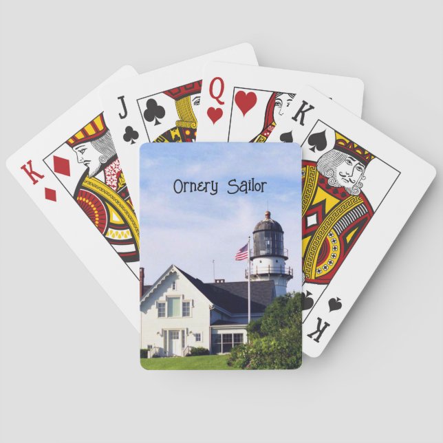 Cape Elizabeth Maine Lighthouse Photo personalize Casinokort (Baksidan)