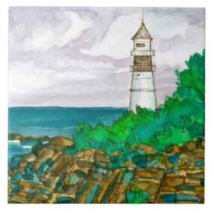 Cape Elizabeth Maine Portland Head Light Kakelplatta