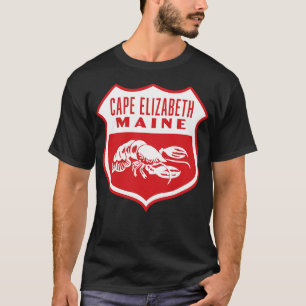 Cape Elizabeth Maine Retro Shield White T Shirt