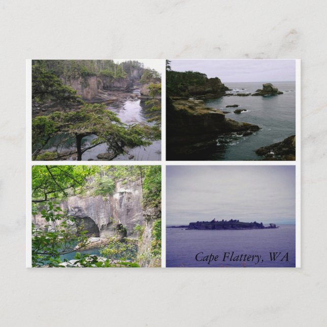 Cape Flattery horisontell collage vykort (Framsida)