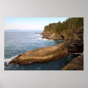 Cape Flattery, Washington Sten och Caves Poster