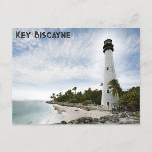 Cape Florida Lighthouse Nyckel Biscayne Travel Vykort