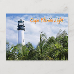 Cape Florida Lighthouse, Nyckel Biscayne Vykort