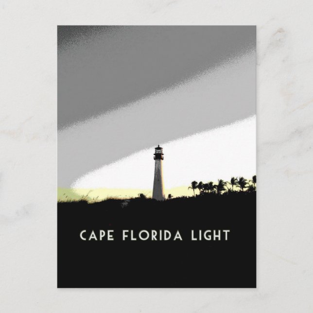 Cape Florida Lighthouse Poster Vykort (Framsida)