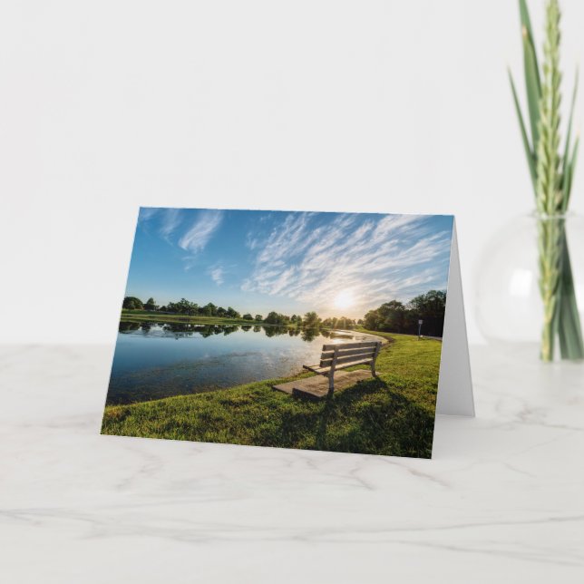 Cape Girardeau County Park Bench Sunset Card Kort (Framsida)