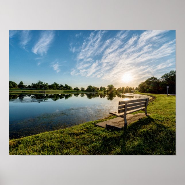 Cape Girardeau County Park Bench Sunset Poster (Framsidan)