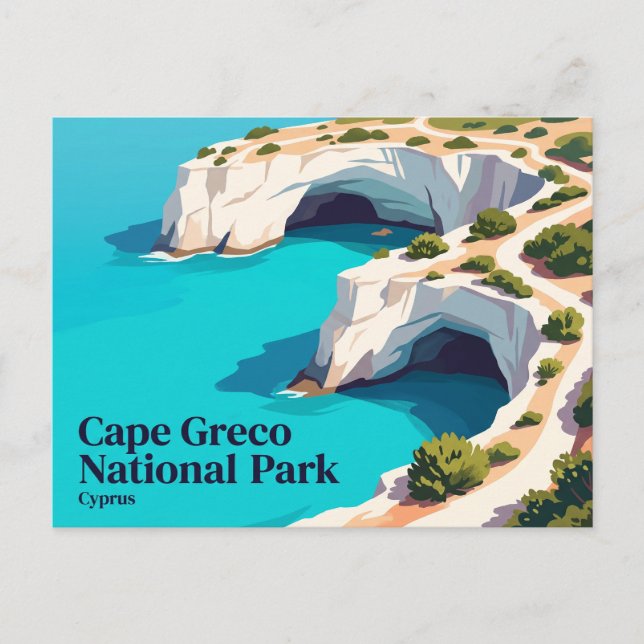 Cape Greco nationalpark Cypern Vykort (Framsida)