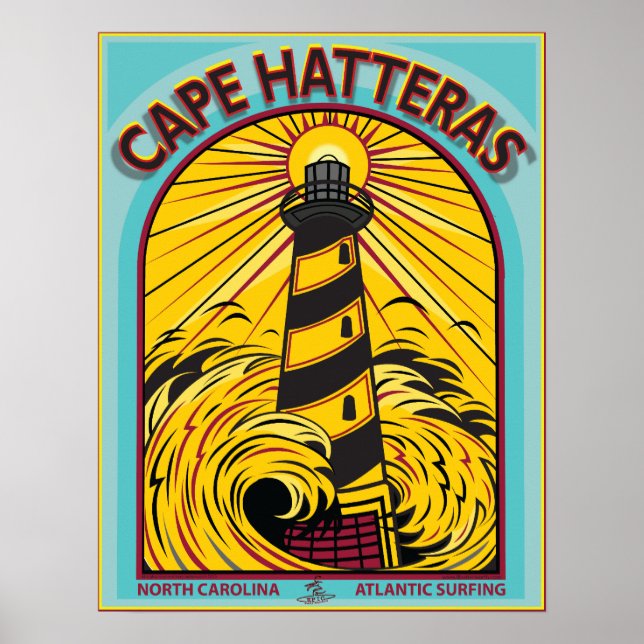 CAPE HATTERAS ATLANTIC SURFING NORTH CAROLINA POSTER (Framsidan)