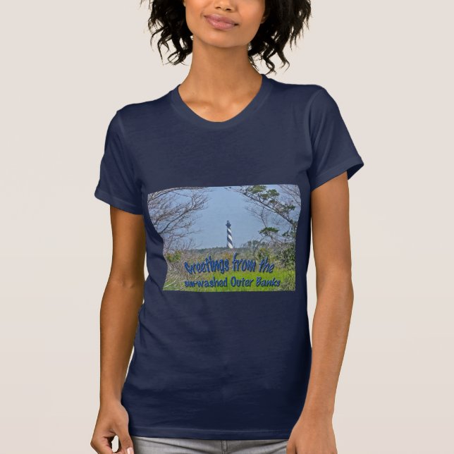 Cape Hatteras fyr från Wetlands Series T Shirt (Framsida)