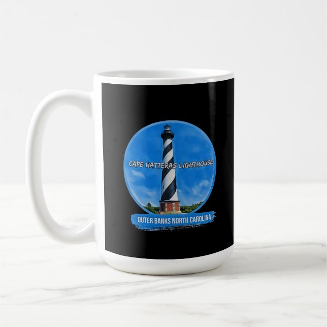 Cape Hatteras fyr i yttre banker N.C. Kaffemugg (Vänster)