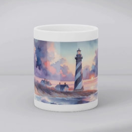 Cape Hatteras fyr vid solnedgångskusten Kaffemugg