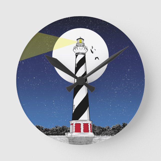 Cape Hatteras Lighthouse BUXTON Rund Klocka (Framsida)