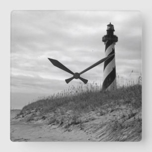 Cape Hatteras Lighthouse Fyrkantig Klocka