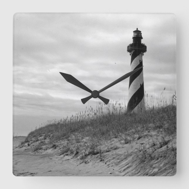 Cape Hatteras Lighthouse Fyrkantig Klocka (Framsida)