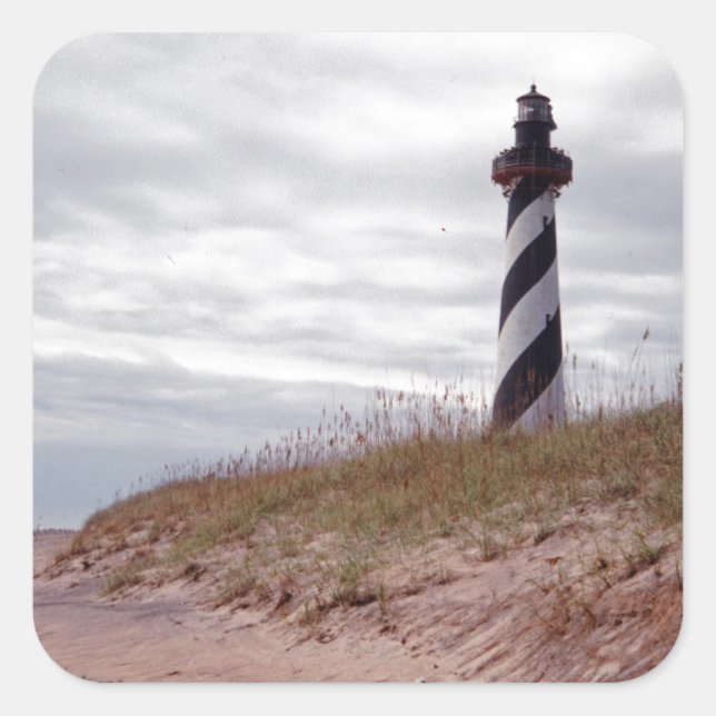 Cape Hatteras Lighthouse Fyrkantigt Klistermärke (Framsida)