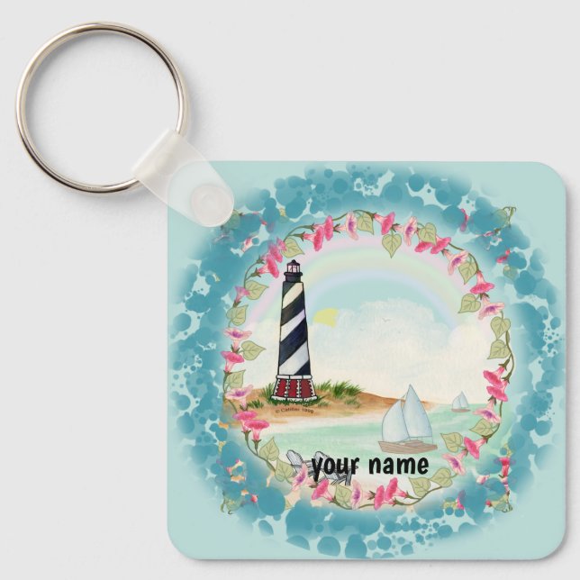 Cape Hatteras Lighthouse Keychain Nyckelring (Framsida)
