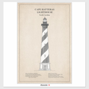 Cape Hatteras Lighthouse - North Carolina - SBD Klistermärken
