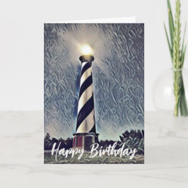Cape Hatteras Lighthouse Outer Banker OBX Birthday Kort