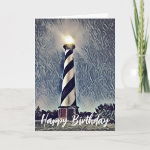Cape Hatteras Lighthouse Outer Banker OBX Birthday Kort