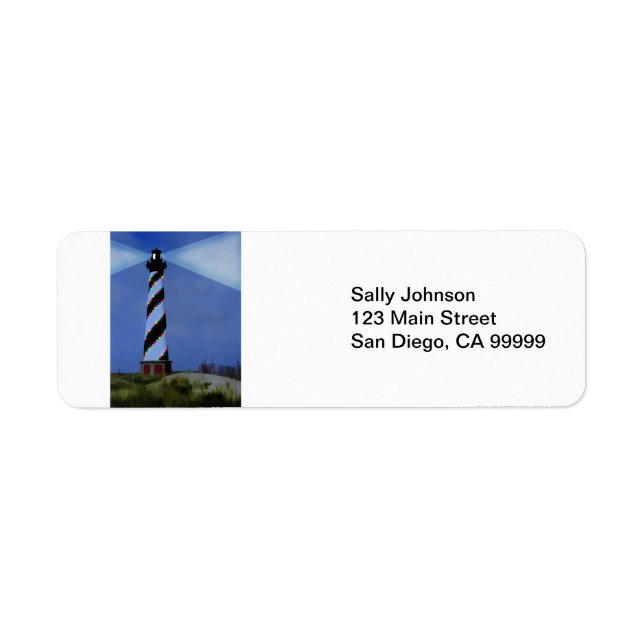 CApe Hatteras Lighthouse Returadress Etikett (Framsidan)