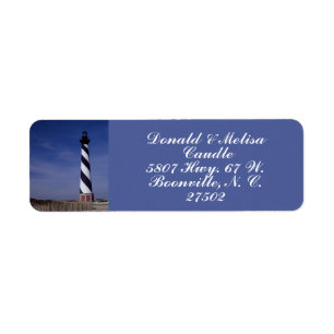 CAPE HATTERAS LIGHTHOUSE RETURADRESS ETIKETT