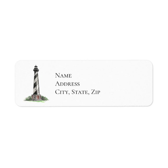 Cape Hatteras Lighthouse Returadress Etikett (Framsidan)