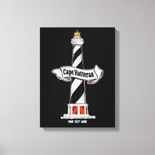 Cape Hatteras Lighthouse, svart och vitt Canvastryck