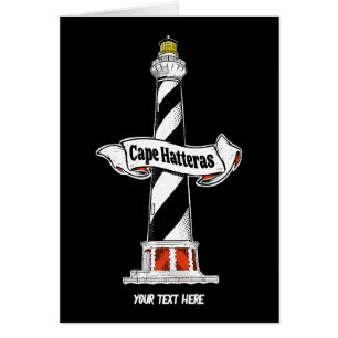 Cape Hatteras Lighthouse, svart och vitt Hälsningskort