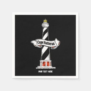 Cape Hatteras Lighthouse, svart och vitt Pappersservett