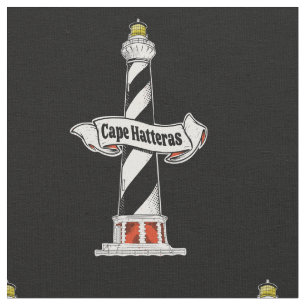 Cape Hatteras Lighthouse, svart och vitt Tyg