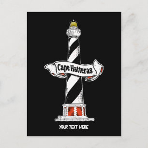 Cape Hatteras Lighthouse, svart och vitt Vykort