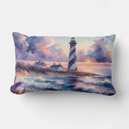 Cape Hatteras Lighthouse vid Sunset Kusten Lumbarkudde