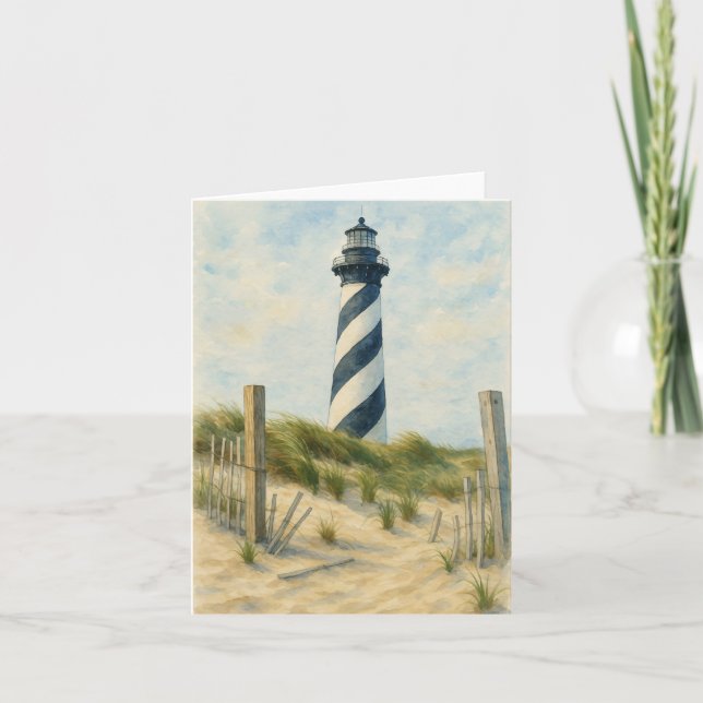 Cape Hatteras Lighthouse Watercolor Anteckningskort (Framsida)