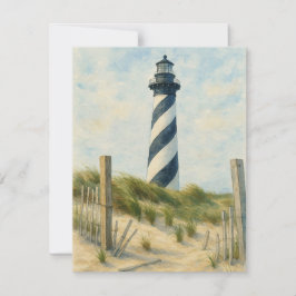 Cape Hatteras Lighthouse Watercolor Anteckningskort