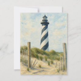 Cape Hatteras Lighthouse Watercolor Vykort