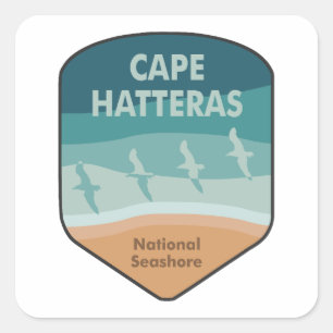 Cape Hatteras National Seashore Fiskmås Fyrkantigt Klistermärke